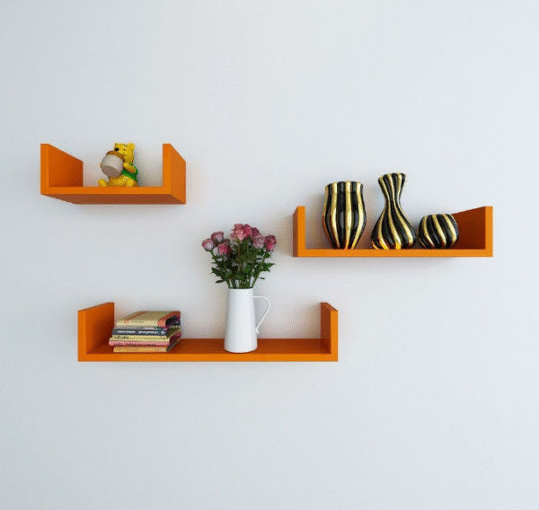 u shaped floating shelves, wall hanging shelves, wall mounted shelf, book shelf, storage shelf, wall decoration shelf, floating shelves, wooden shelves, display rack, kitchen shelf, room decoration shelves