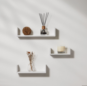 u shape wall shelves