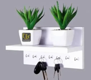 wall shelf with hooks