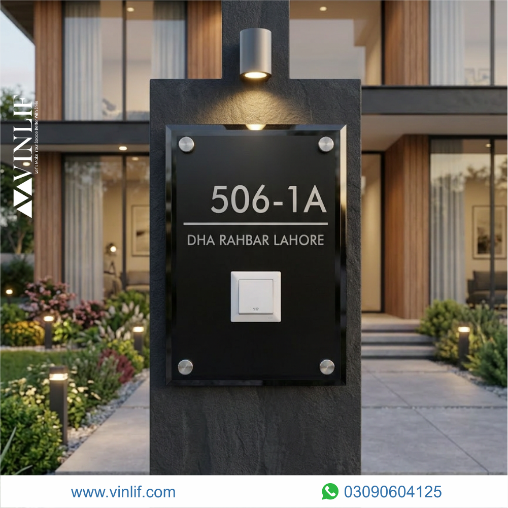 Modern 12MM House Name Plate with Free Delivery Pakistan | Custom Glass House Name Plates modern 12mm house name plate with free delivery pakistan | custom glass house name plates (copy) (copy)