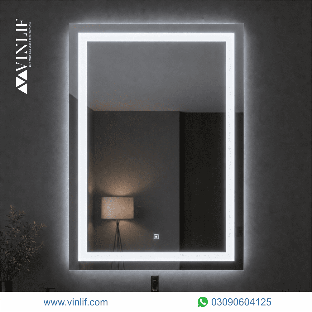 LED Backlit Mirror in Pakistan Double Light (Warm & White) | Bathroom Mirror | Lahore Fitting Available led backlit mirror in pakistan double light (warm & white) | bathroom mirror | lahore fitting available